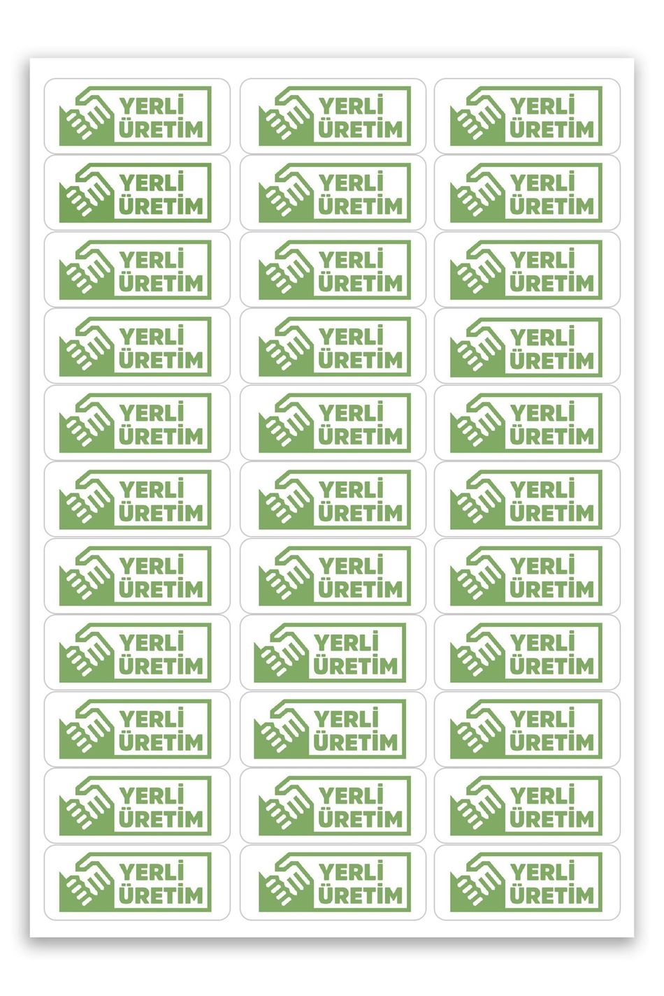 Kendinden Yapışkanlı 330 Adet Yeşil Yerli Üretim Etiketi
