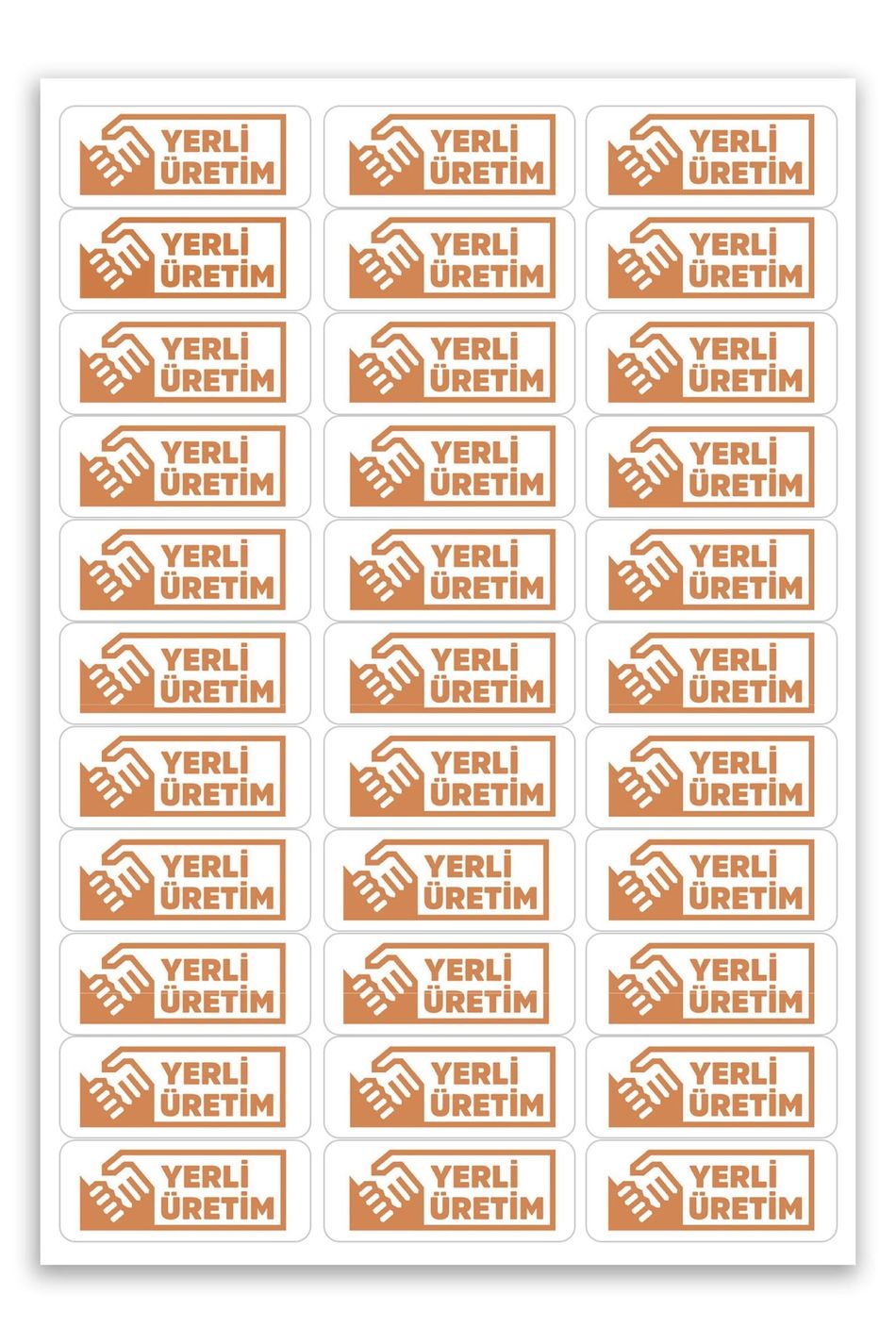 Kendinden Yapışkanlı 330 Adet Turuncu Yerli Üretim Etiketi