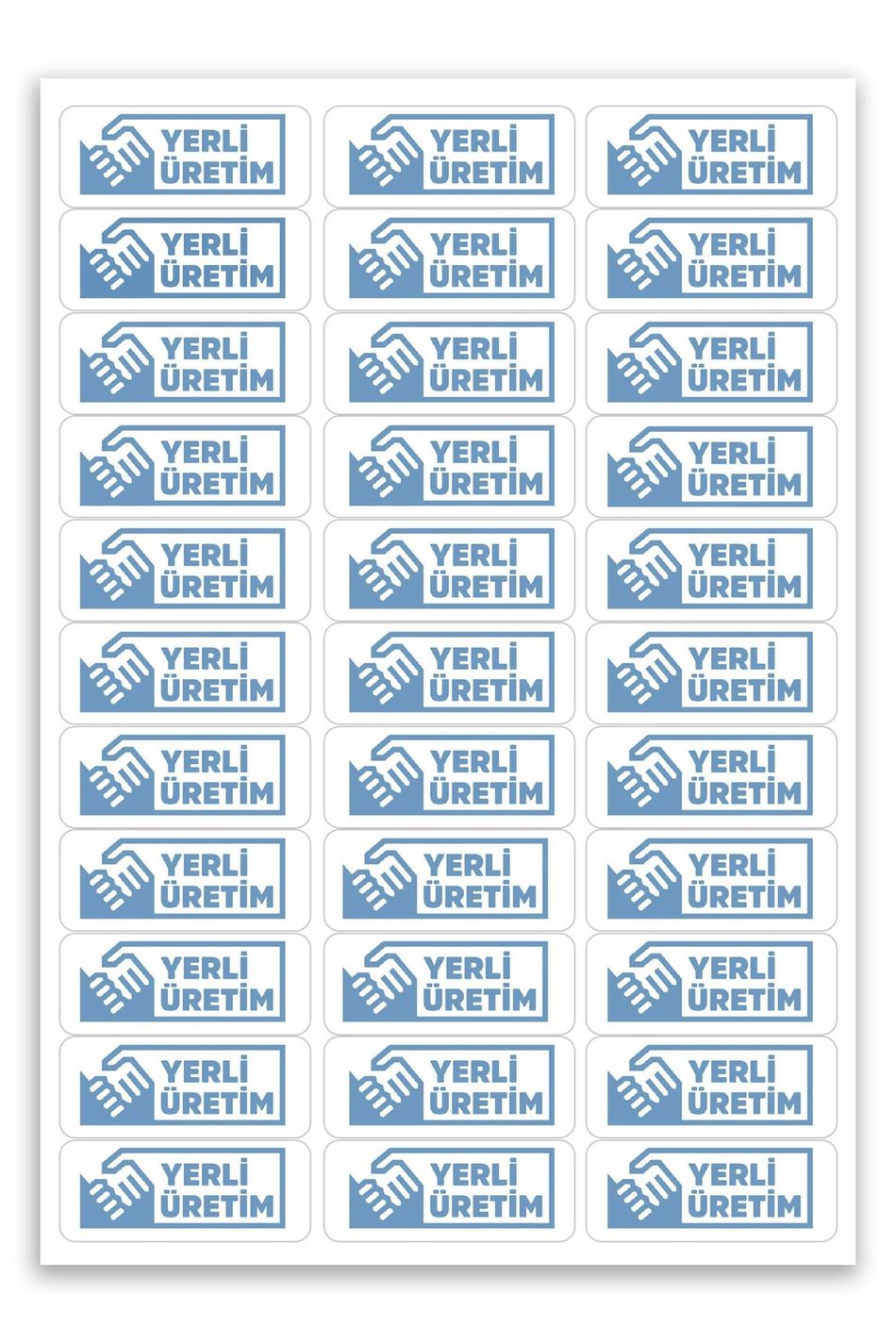 Kendinden Yapışkanlı 330 Adet Mavi Yerli Üretim Etiketi