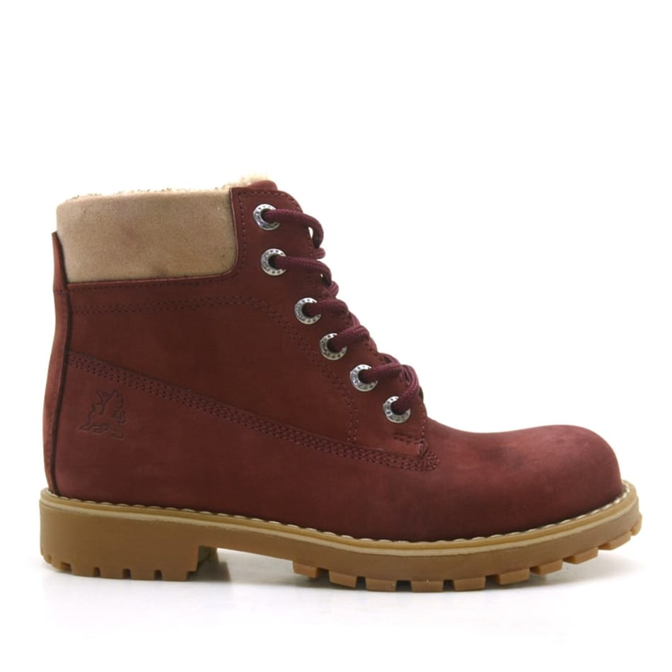 Raker® Neson Hakiki Deri Rahat Bordo Fermuarlı Unisex Çocuk Bot
