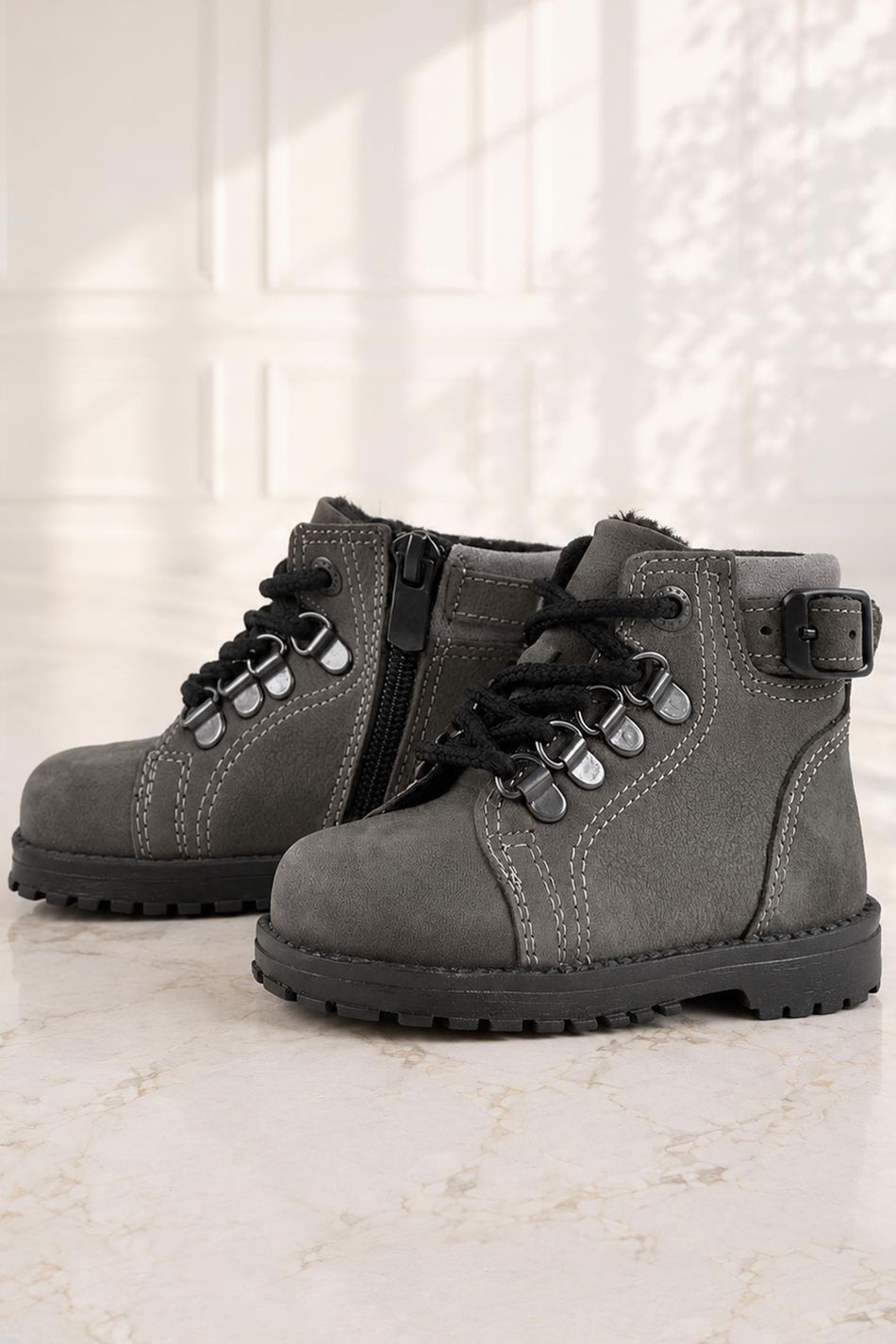 Rakerplus Griffon Hakiki Deri Fermuarlı Kışlık Unisex Çocuk Bot