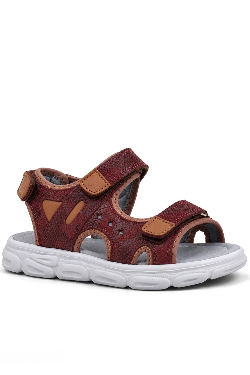 Rakerplus Flint Hakiki Deri Bordo Çocuk Sandalet