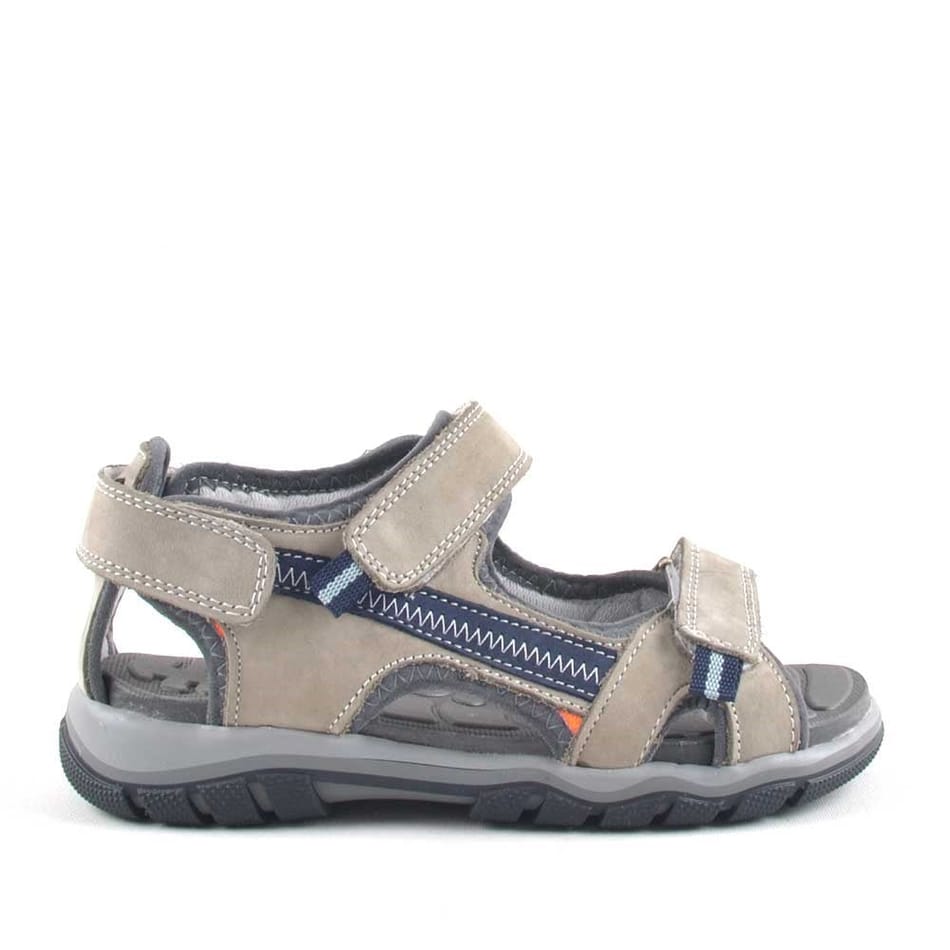 Hakiki Deri Kum Rengi Cırtlı Erkek Çocuk Outdoor Sandalet