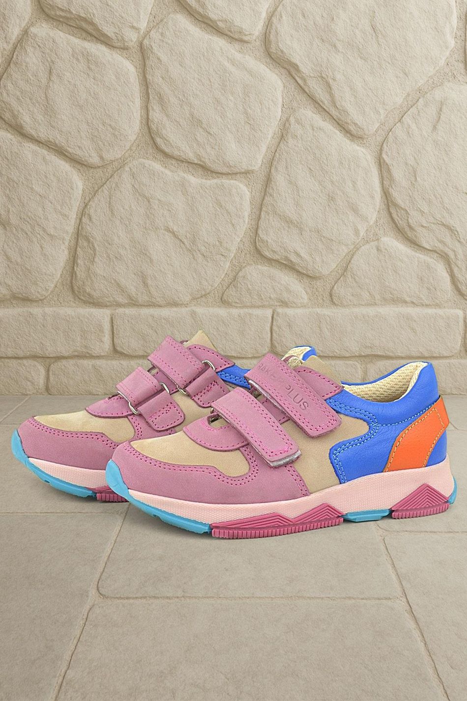 Rakerplus Hakiki Deri Pembe Çocuk Sneakers Spor Ayakkabı 3880-PMT.26