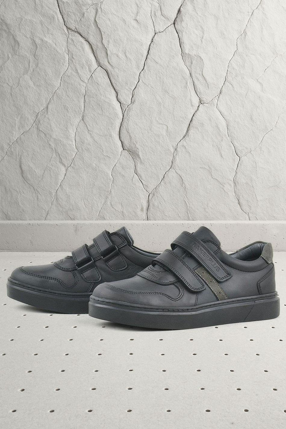 Rakerplus Hakiki Deri Siyah Cırtlı Erkek Çocuk Sneaker 3751-SG.36