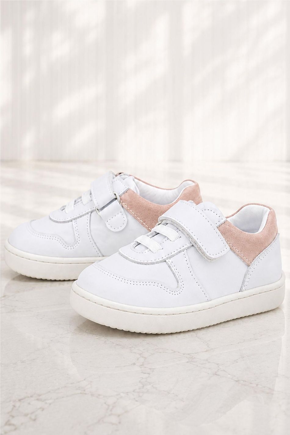 Rakerplus Bob Beyaz Nubuk Pudra Hakiki Deri Bebek Sneaker Ayakkabı