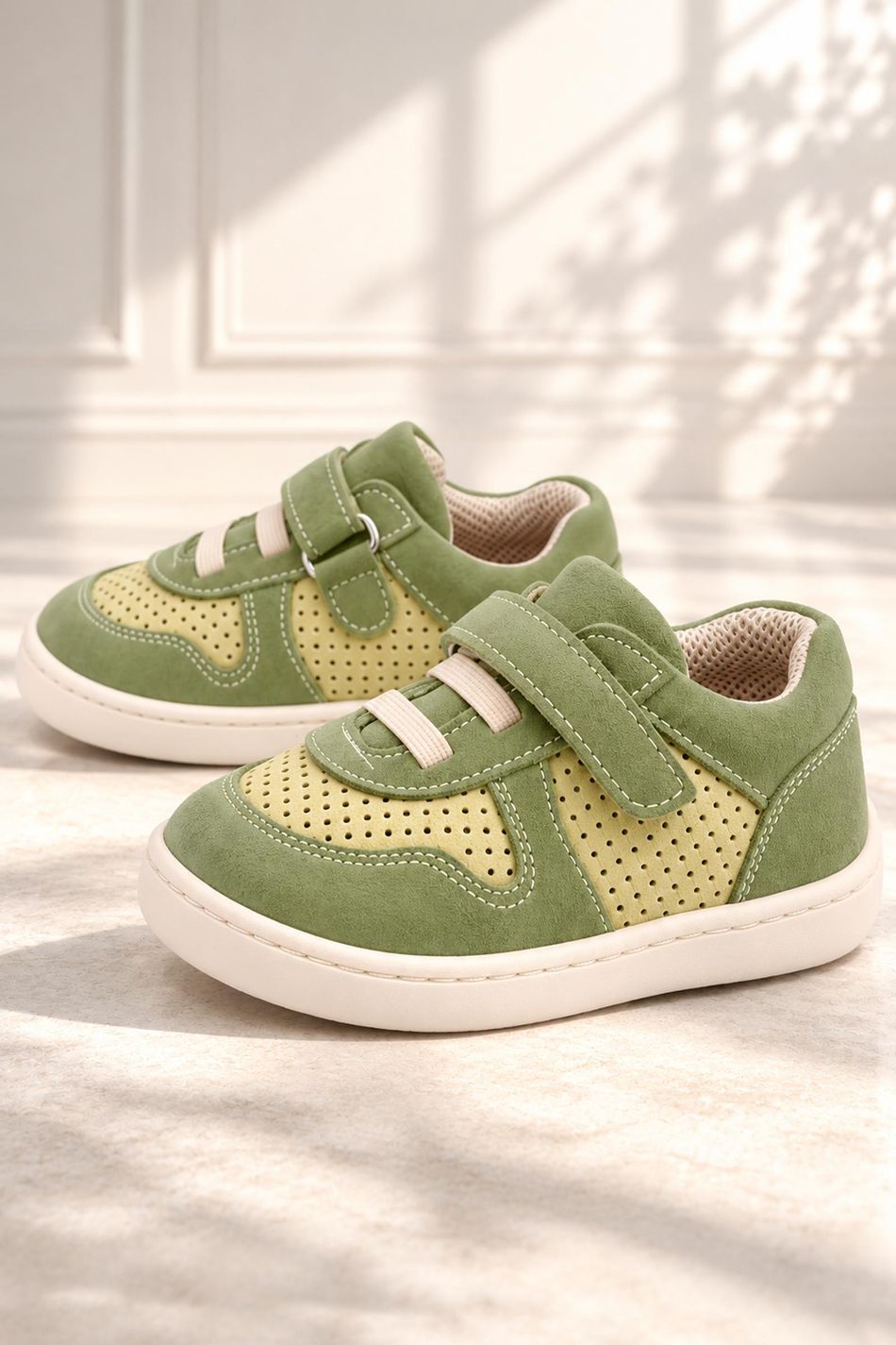 Rakerplus Bob Barefoot Hakiki Deri Cırtlı Lastikli Yeşil Bebek Sneaker Ayakkabı