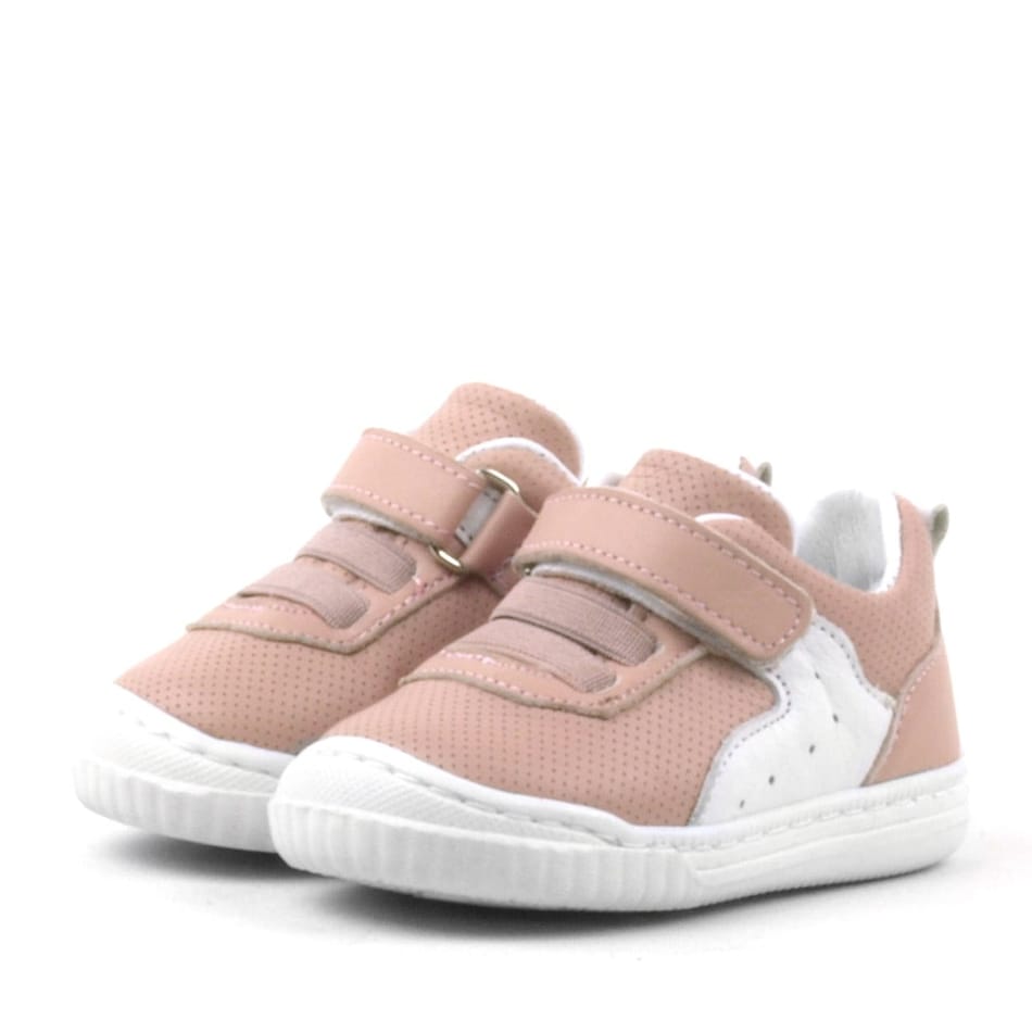 Rakerplus Rakerplus Pup Hakiki Deri Pembe Cırtlı Lastikli Bebek Sneaker