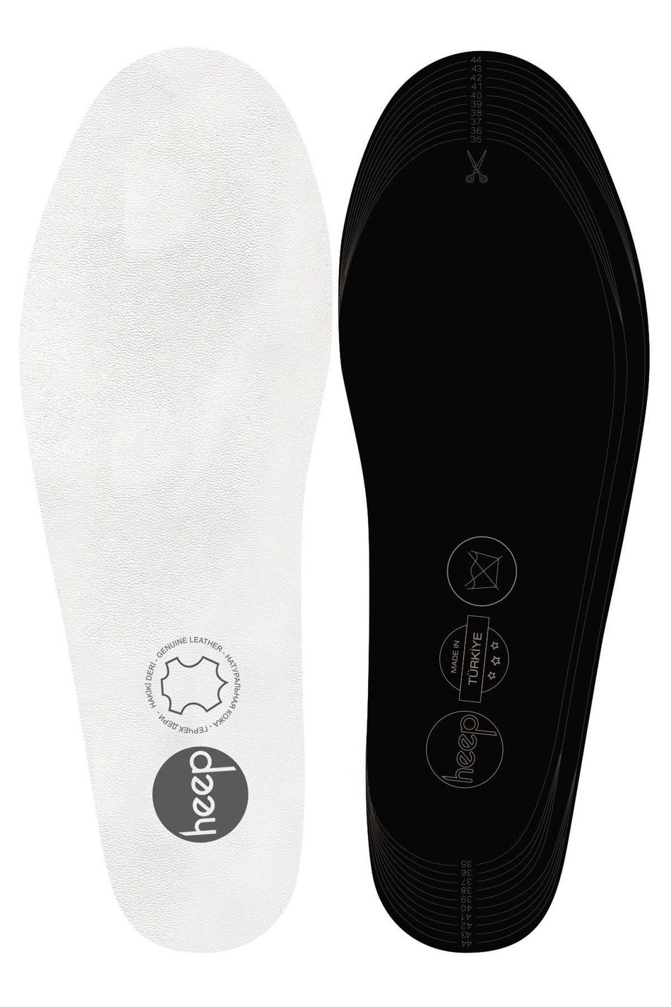 Heep Hakiki Deri Ve Anatomik Beyaz 35-45 Numara Ayakkabı İç Tabanlığı