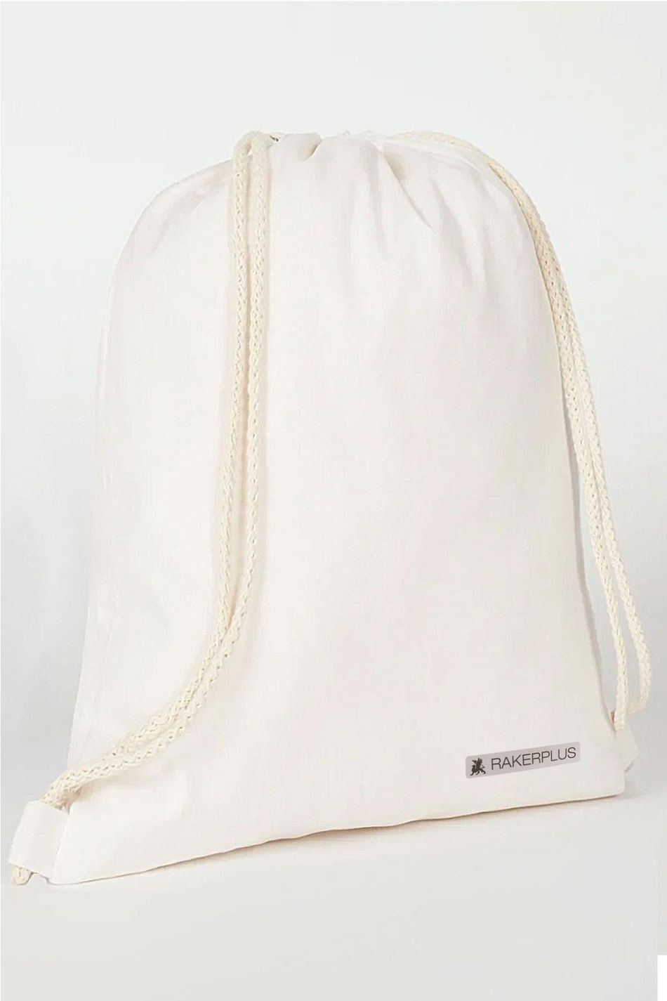 Rakerplus Krem 35x40 cm Unisex Ham Bez Büzgülü Sırt Ayakkabı Çantası