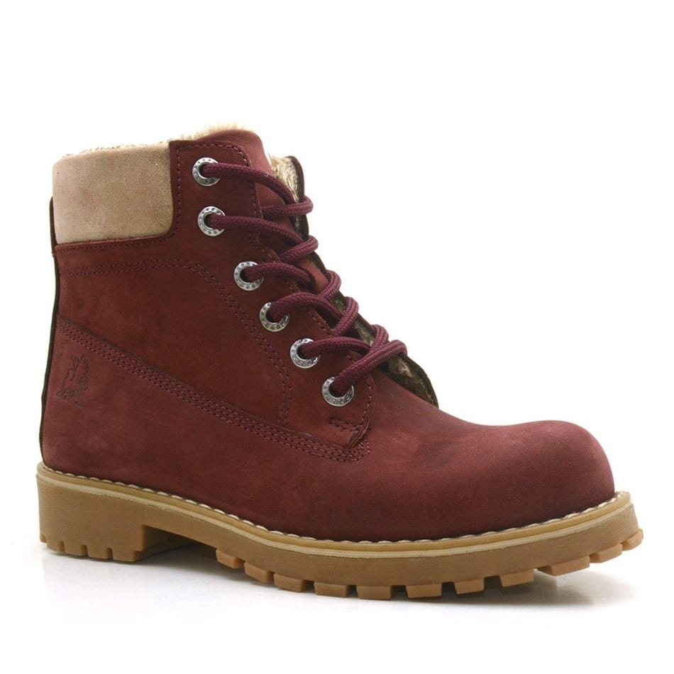 Rakerplus Neson Hakiki Deri Rahat Bordo Fermuarlı Unisex Çocuk Bot
