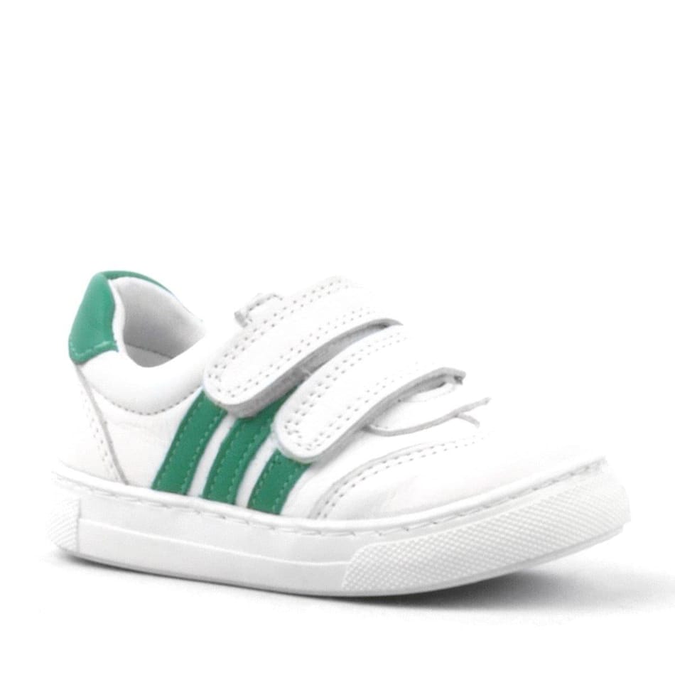 Rakerplus Paw Hakiki Deri Beyaz-Yeşil Cırtlı Bebek Spor Ayakkabı Sneaker