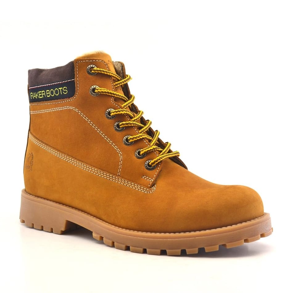 Rakerplus Neson Hakiki Deri Rahat Sarı Fermuarlı Unisex Çocuk Bot