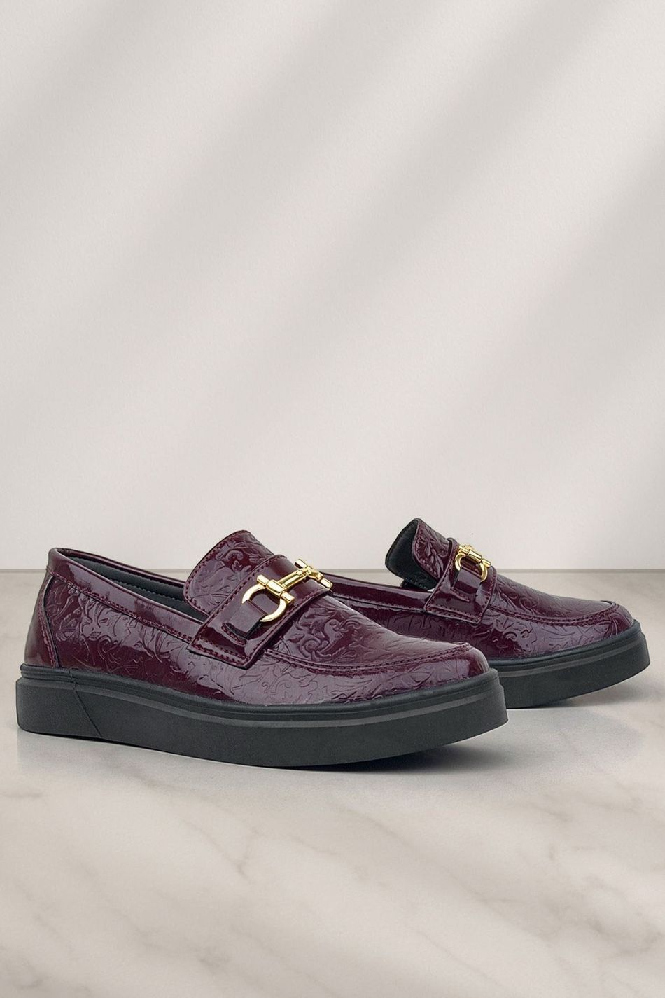 Rakerplus Bordo Tokalı Loafer Çocuk Klasik Ayakkabı