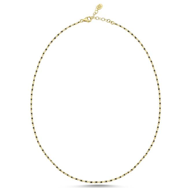 ECCE Candy Crush Renkli Mineli Altın Kolye