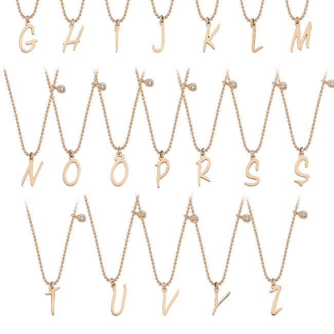 ECCE Harfli Tohum Pırlantalı Kolyeler