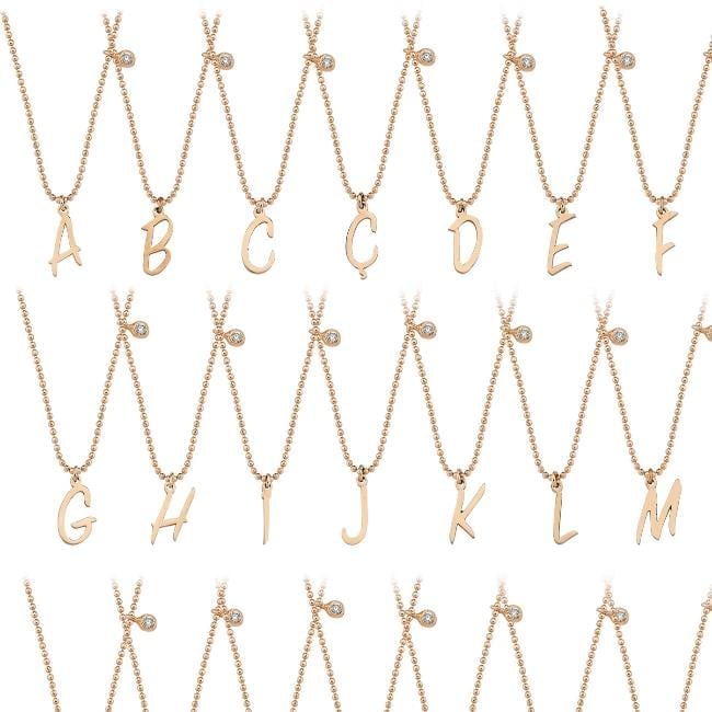 ECCE Harfli Tohum Pırlantalı Kolyeler