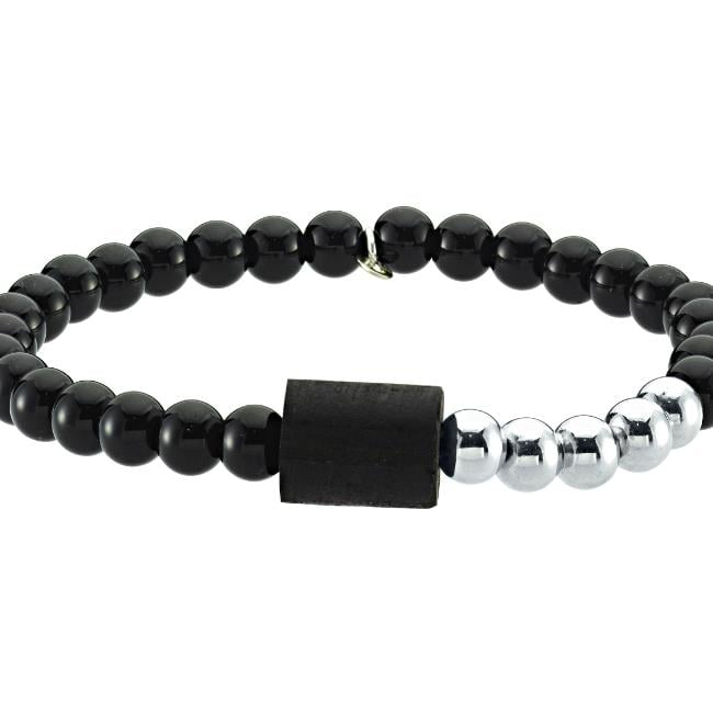 ECCE Onix Abonoz Ağaç Uçlu Altın Toplu Erkek Bileklik