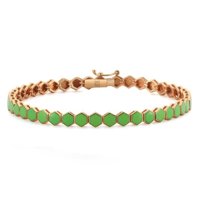 ECCE Renkli Mineli Altın Gökkuşağı Bileklik