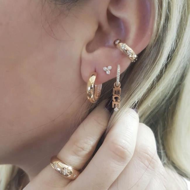 ECCE Yıldız Pırlantalı Kıkırdak Küpe / Earcuff