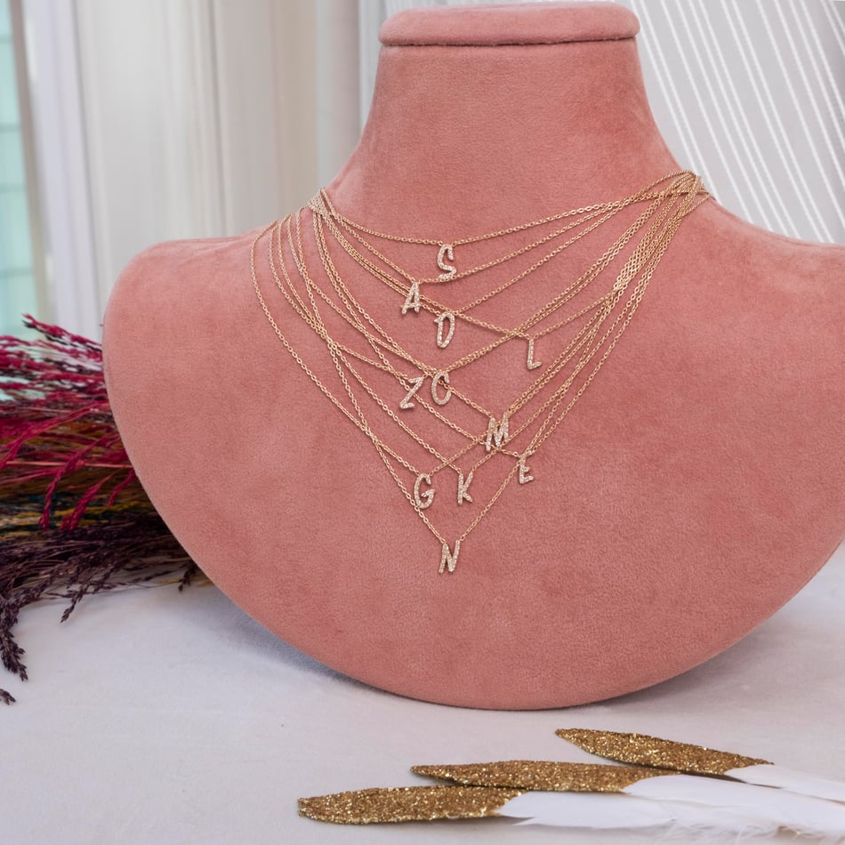 Komple Pırlantalı Harf Kolye