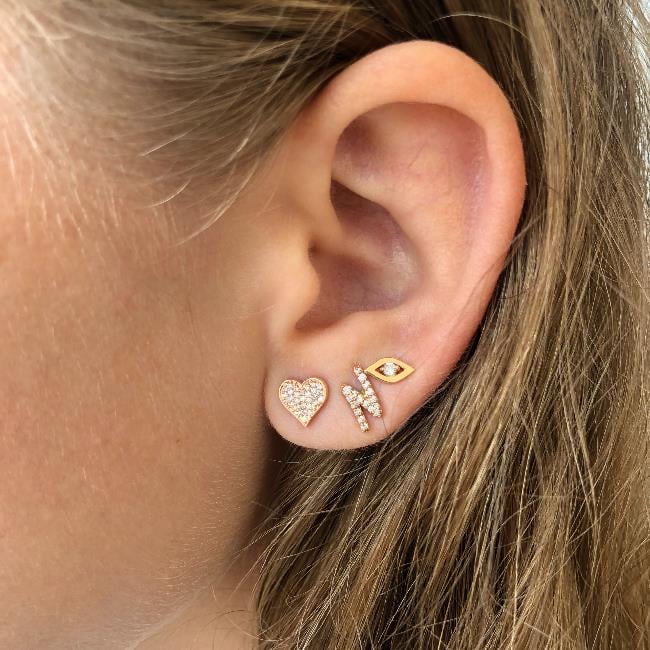 Komple Pırlantalı Harf Tek Küpe