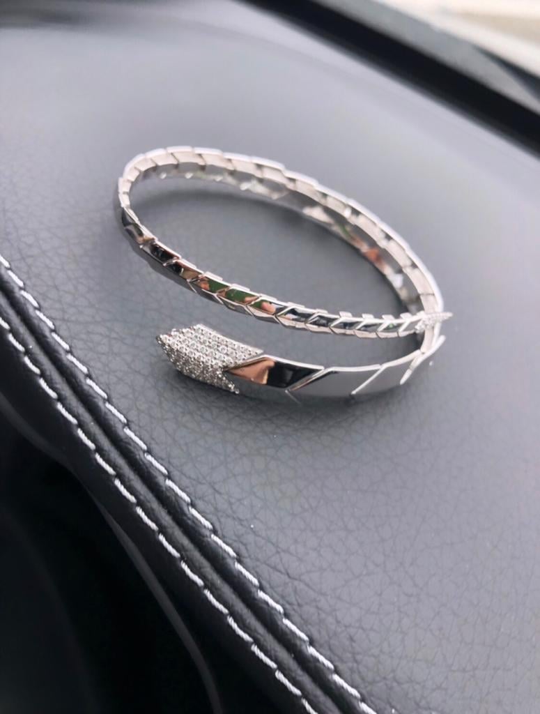 Le Serpent Çift Pırlantalı Yılan Bileklik