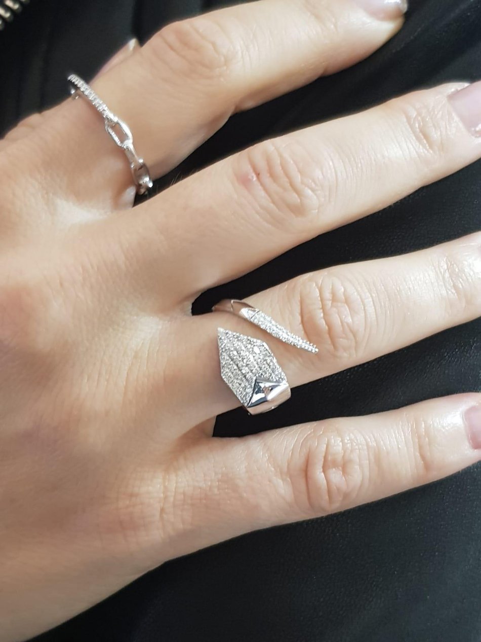 Le Serpent Çift Pırlantalı Yılan Yüzük