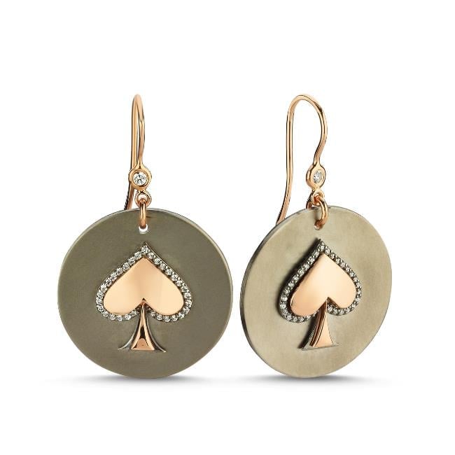 Maça Kızı Pırlantalı Küpe