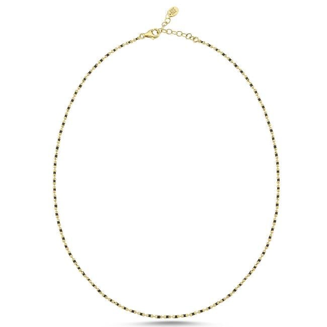 ECCE Candy Crush Renkli Mineli Altın Kolye