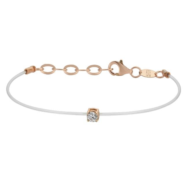 ECCE Invisible Yuvarlak Tek Taş Pırlanta Bileklik