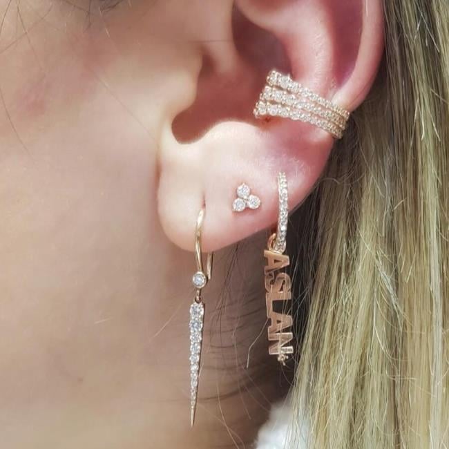 ECCE Komple Pırlantalı Kıkırdak Küpe / Earcuff