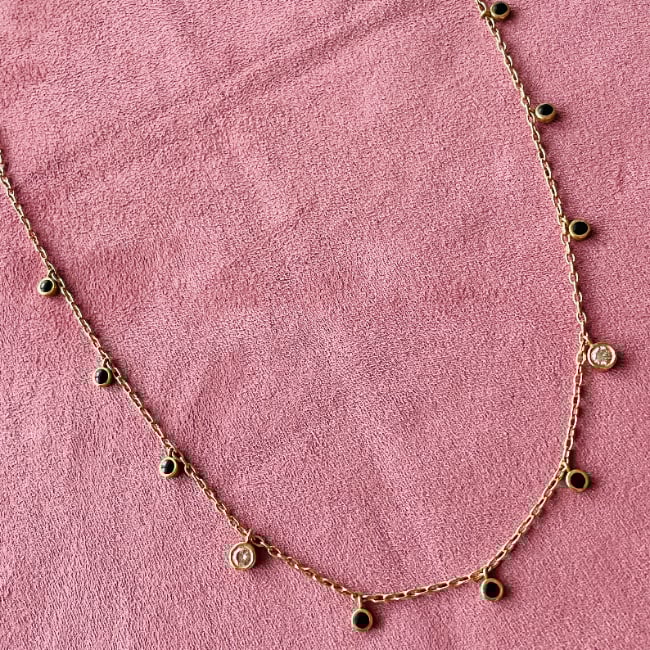 ECCE Mineli Pırlantalı Zincir Kolye