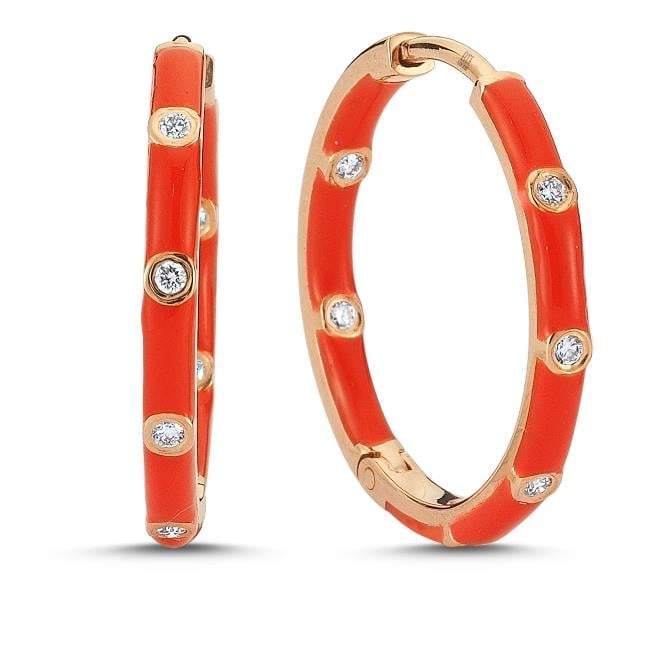 ECCE Renkli Mineli Pırlantalı Gökkuşağı Küpeler