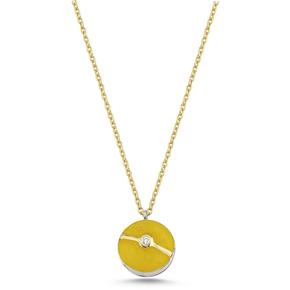 Enamelled Mini Diamond Buttons Necklace
