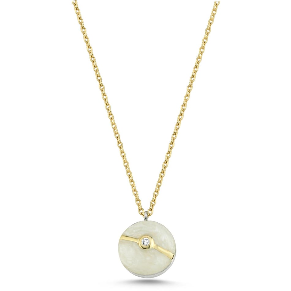 Enamelled Mini Diamond Buttons Necklace