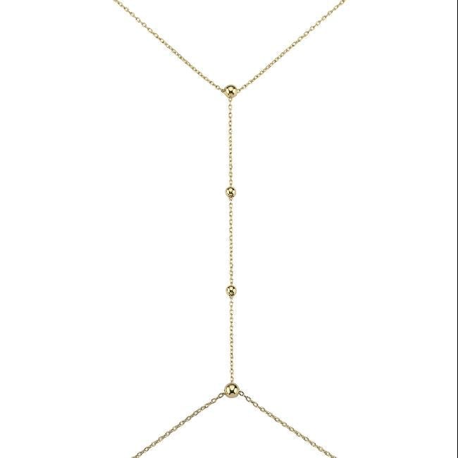 Top Altınlı Vücut Zincir Kolyesi