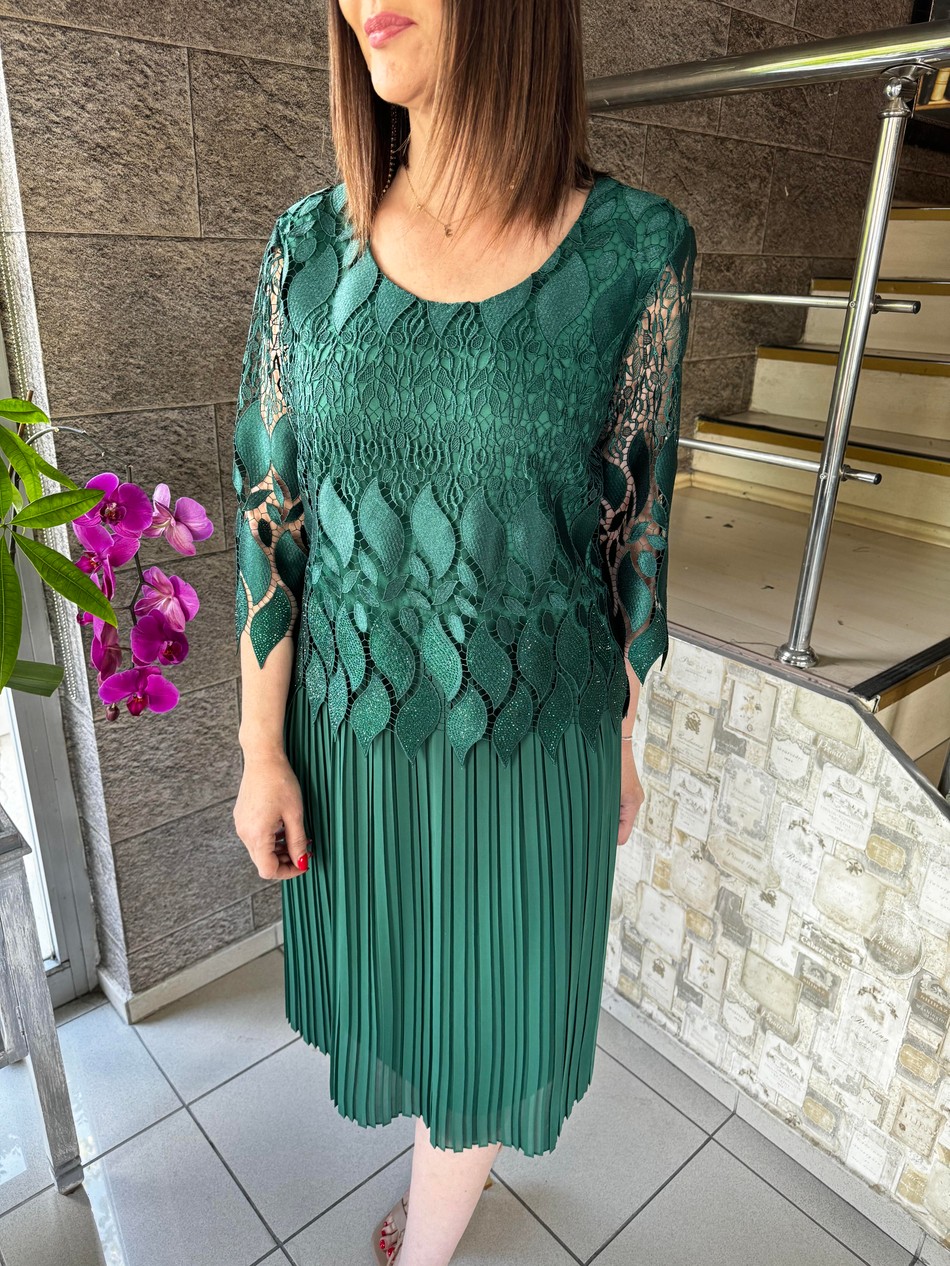  Taşlı Güpürlü Abiye Elbise 8039