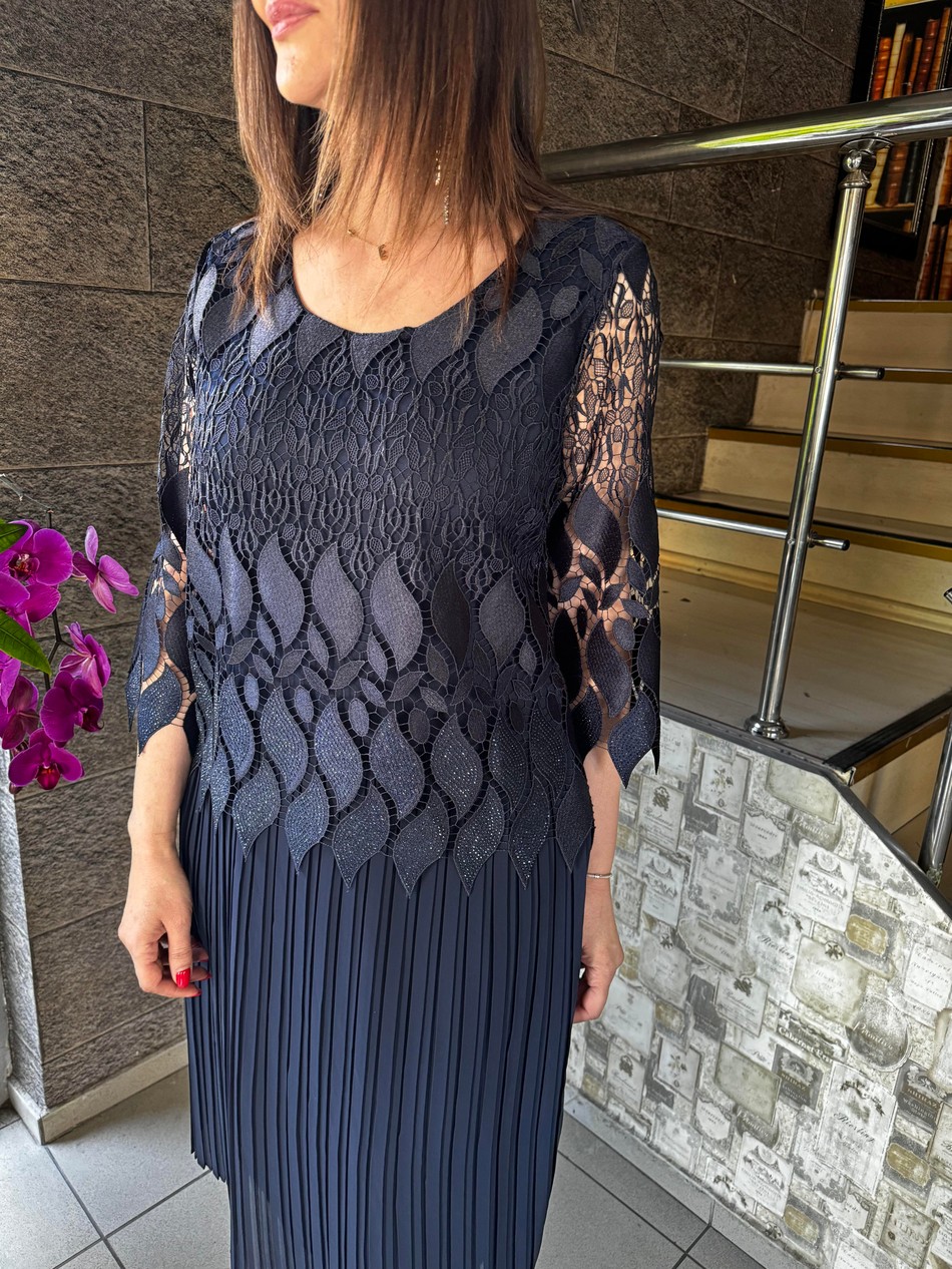 Taşlı Güpürlü Abiye Elbise 8039