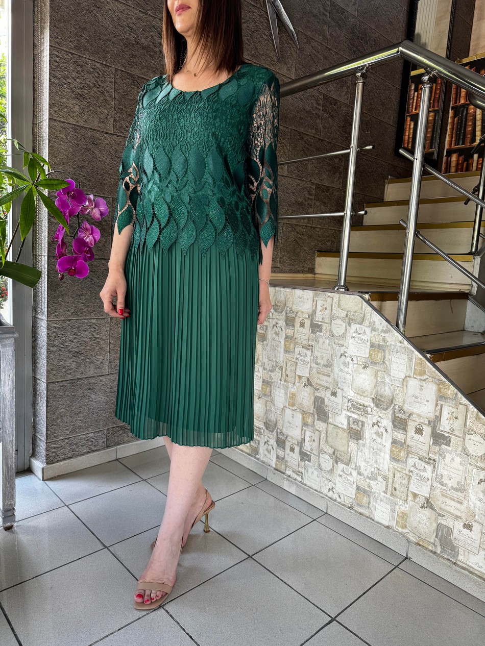  Taşlı Güpürlü Abiye Elbise 8039