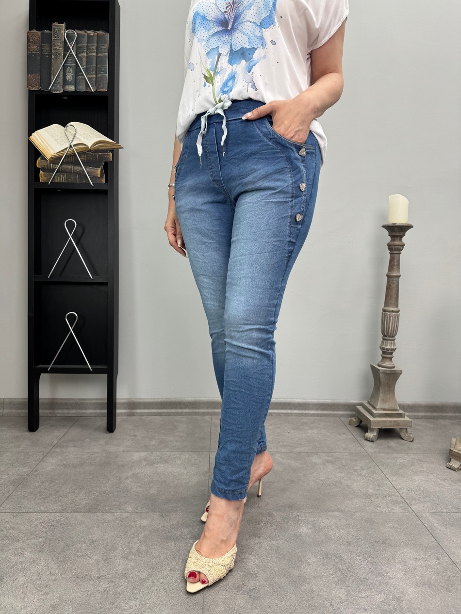 Cebi Taş Detaylı İthal Jean 3711