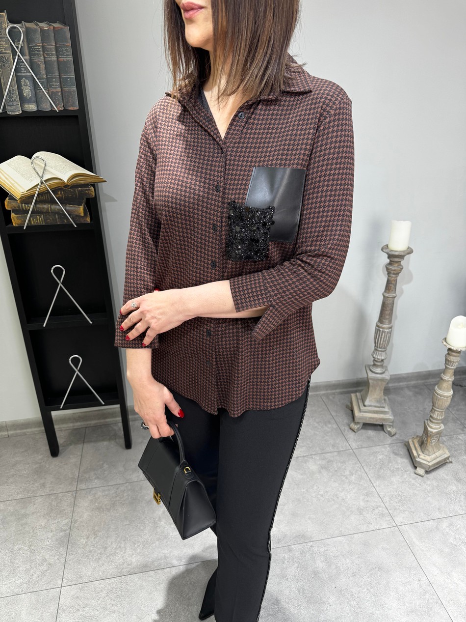 Kazayağı Desen Triko Gömlek 2987