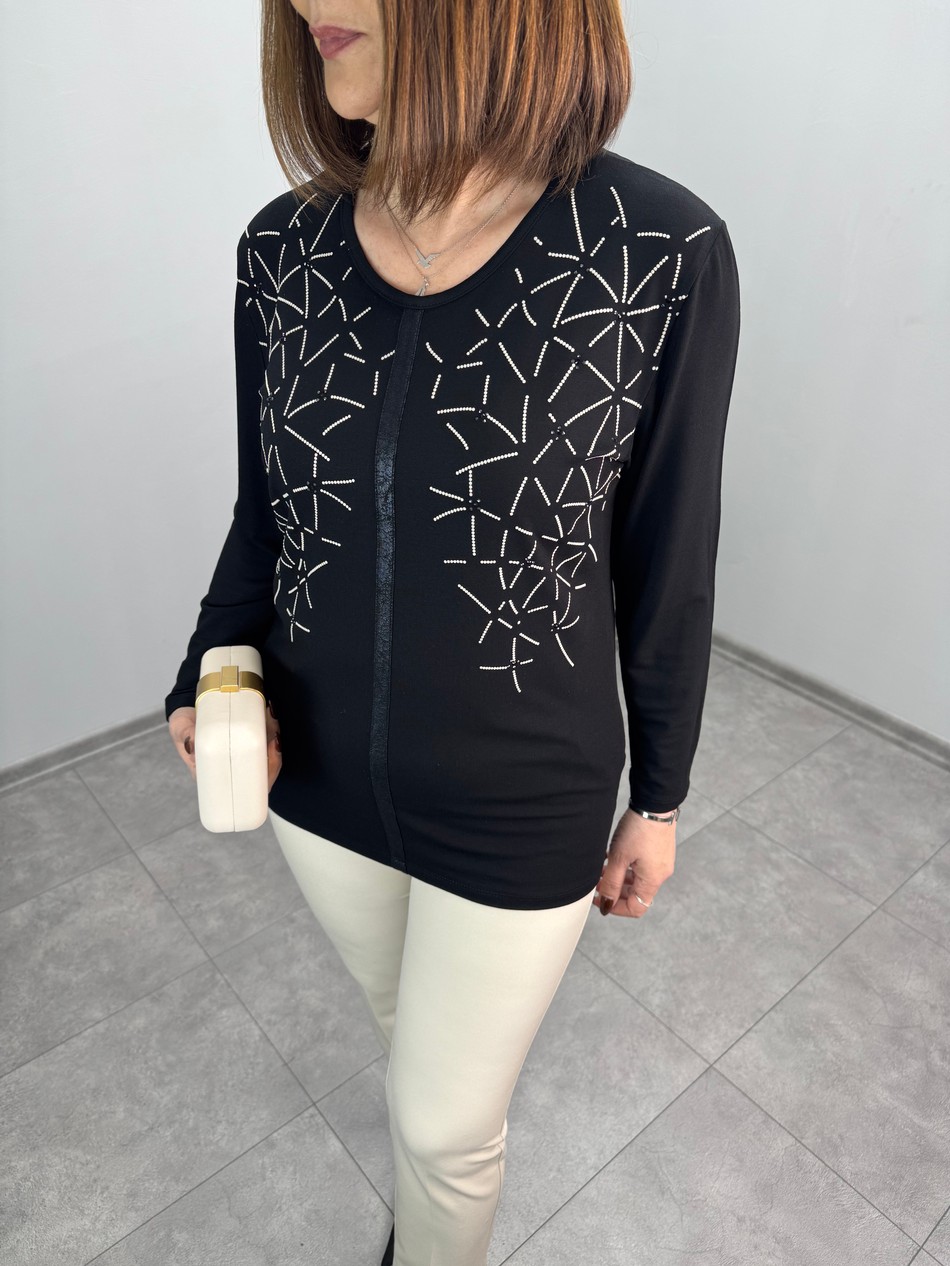 Kristal Taşlı Triko Bluz 4131