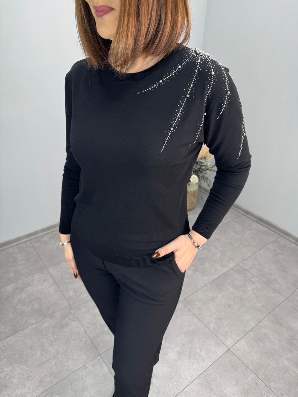 İnci Ve Taş Detaylı Triko 4136