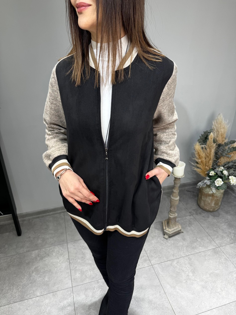 Süet Garnili Bomber Ceket 2961