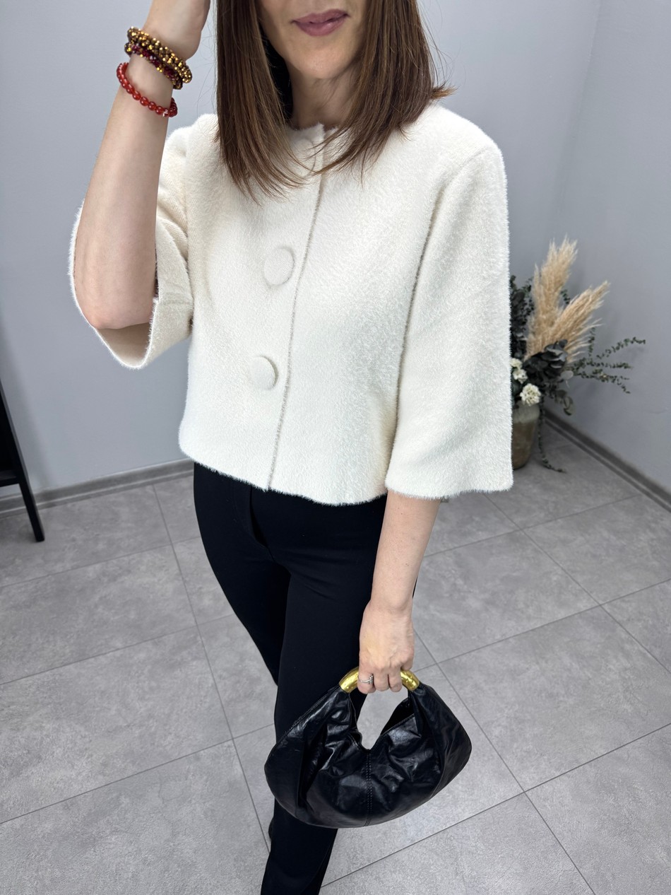 Üç Düğme Angora Hırka Ceket 3947