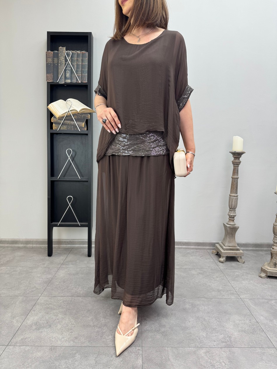 İthal İpek Elbise 3857