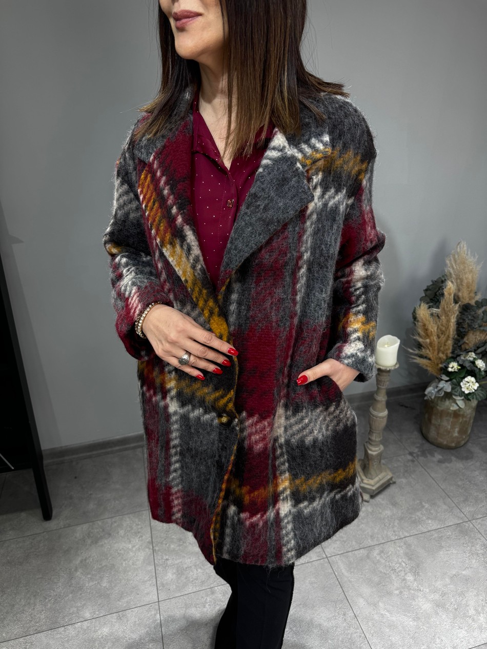 Oduncu Desen İthal Keçe Kaban 2871