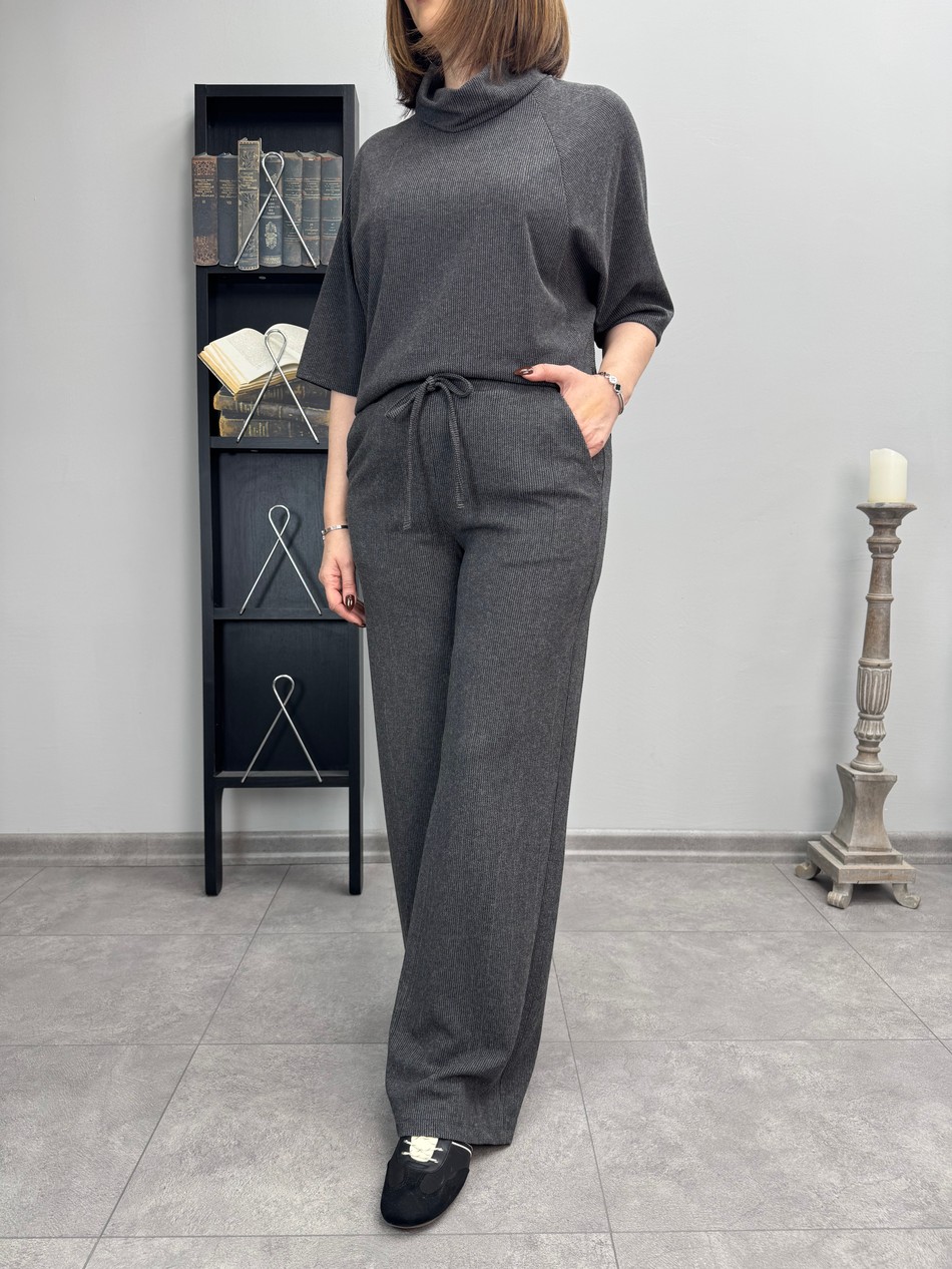 Bol Paça Örme Triko Pantolon 4038