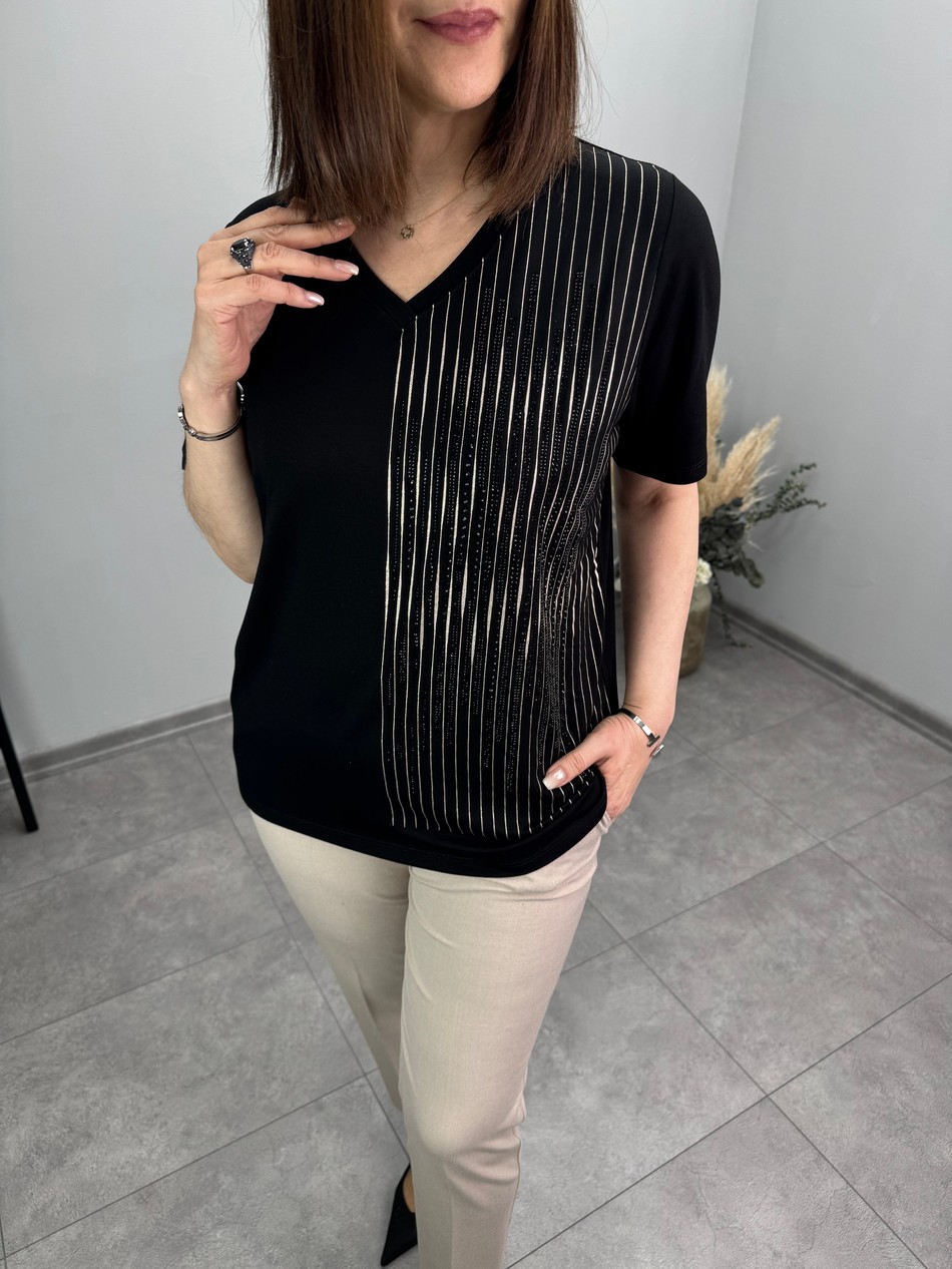 Taşlı Viscon Penye Bluz 3431